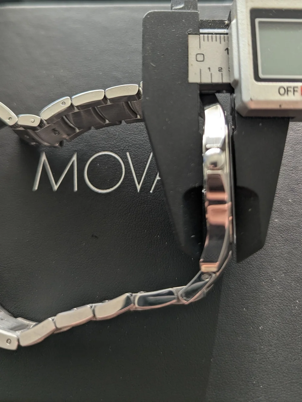 Movado Men's Stainless Steel Black Dial Bracelet Watch DIAMOND $1995